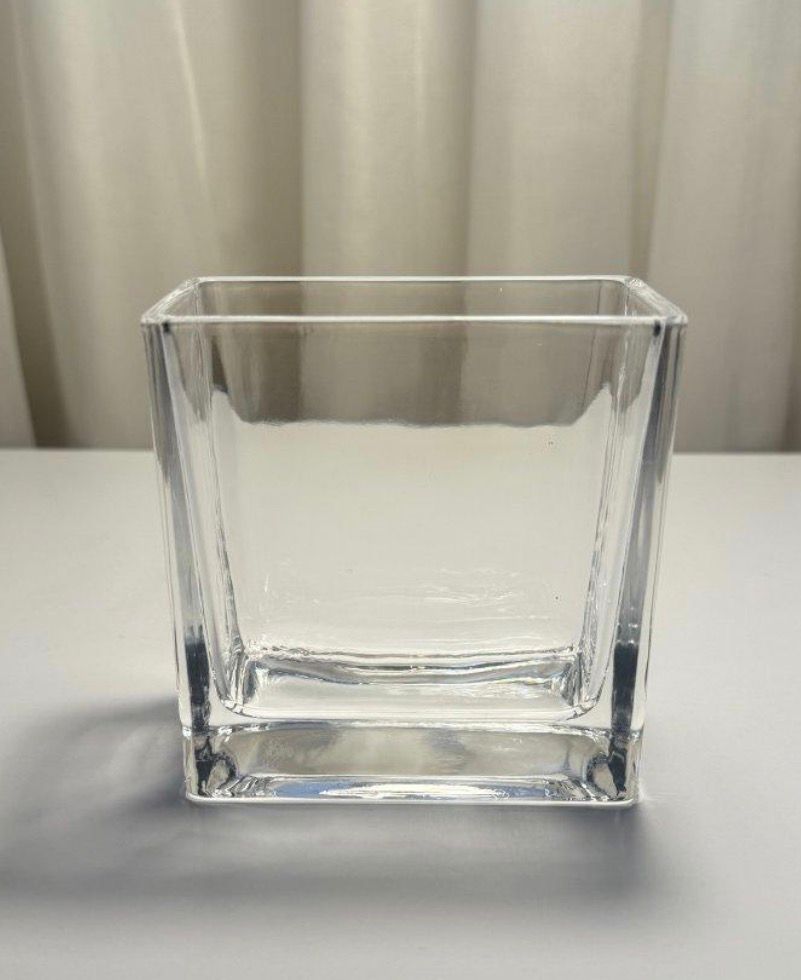 وعاء زجاج مكعب لصب الشمع (400مل)