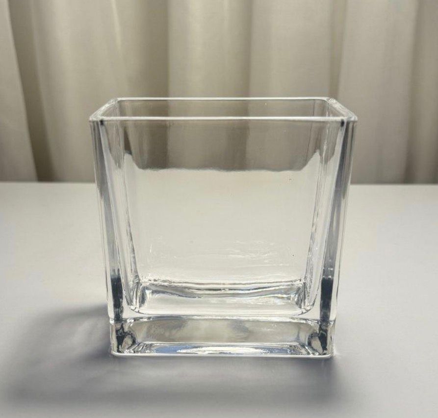 وعاء زجاج مكعب لصب الشمع (400مل)